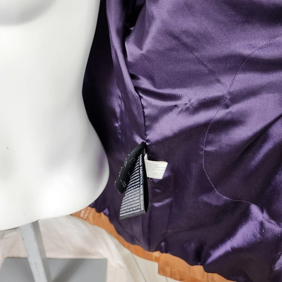 Marc New York Andrew Marc Leather Jacket Zip Front Caramel Size Large - Picture 13 of 16